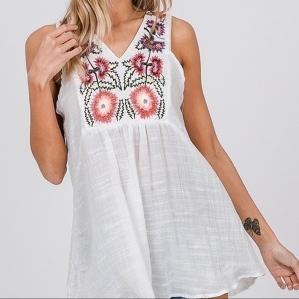 Floral Embroidered Top